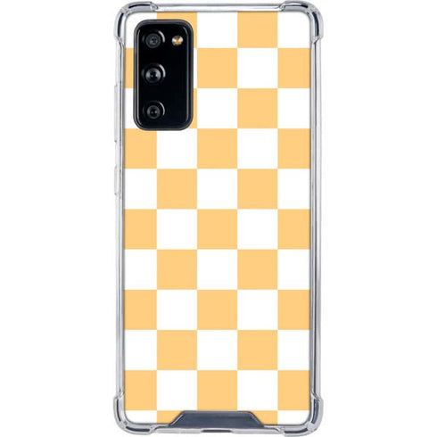 Yellow and White Checkerboard Galaxy S20 FE Clear Case